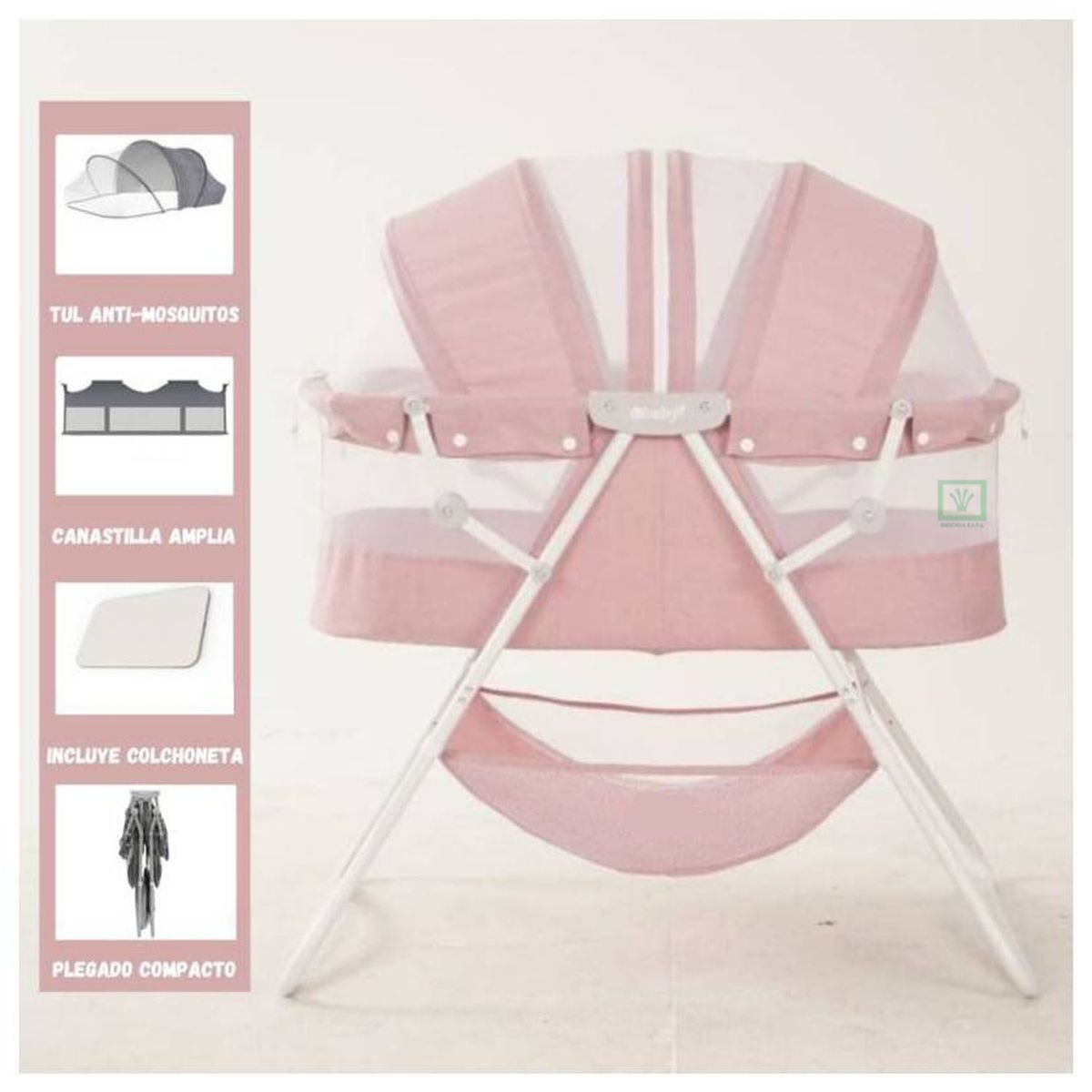 EBABY - Cuna Portátil Plegable Para Bebé »DOLLY» PINK