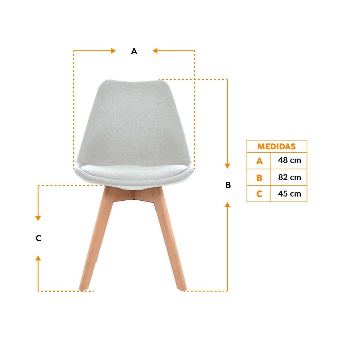 BONNO - Silla De Diseño Ghost Gris Bonno