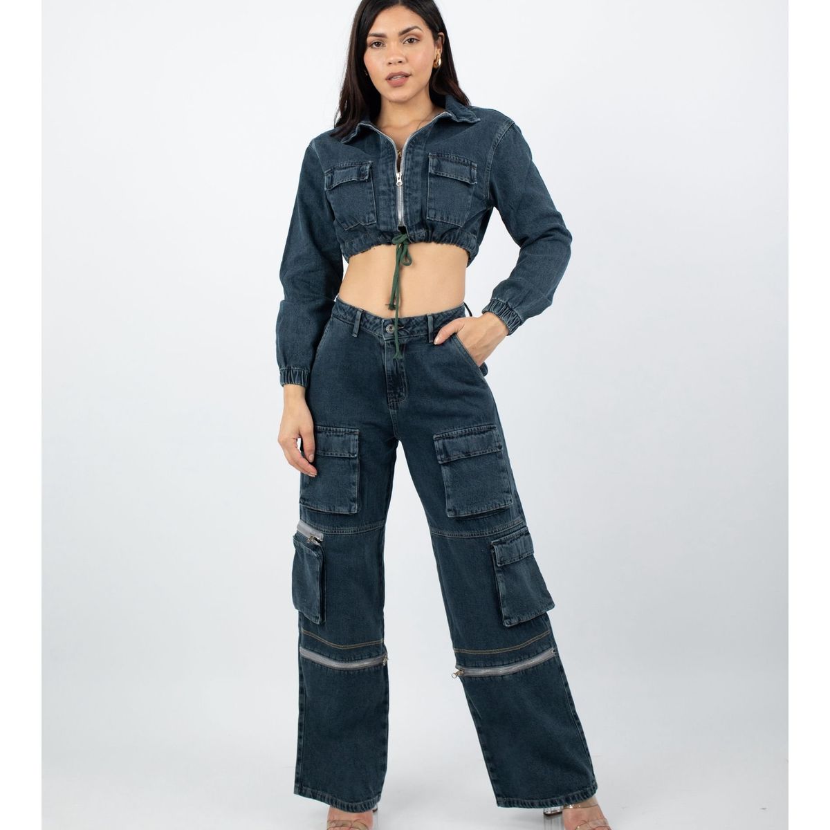 BENCUS JEANS - Casaca Denim Jeans Mujer Manga Larga