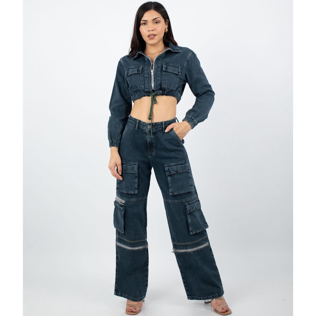 BENCUS JEANS - Casaca Denim Jeans Mujer Manga Larga
