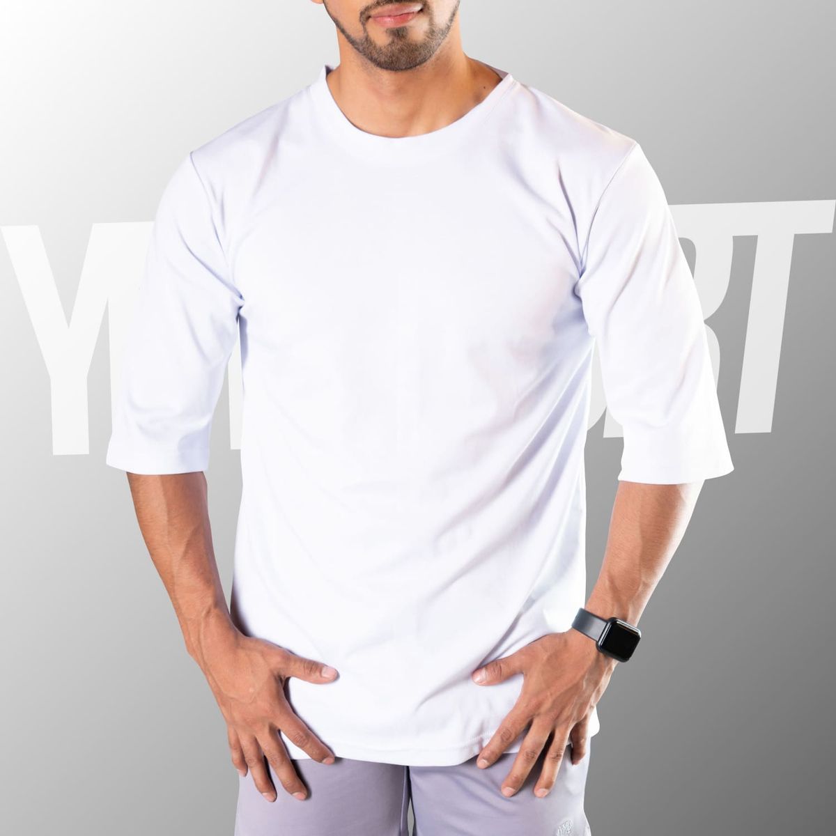 YML SPORT - Oversize Fitness Hombre - Polo Algodón Blanco - YML SPORT