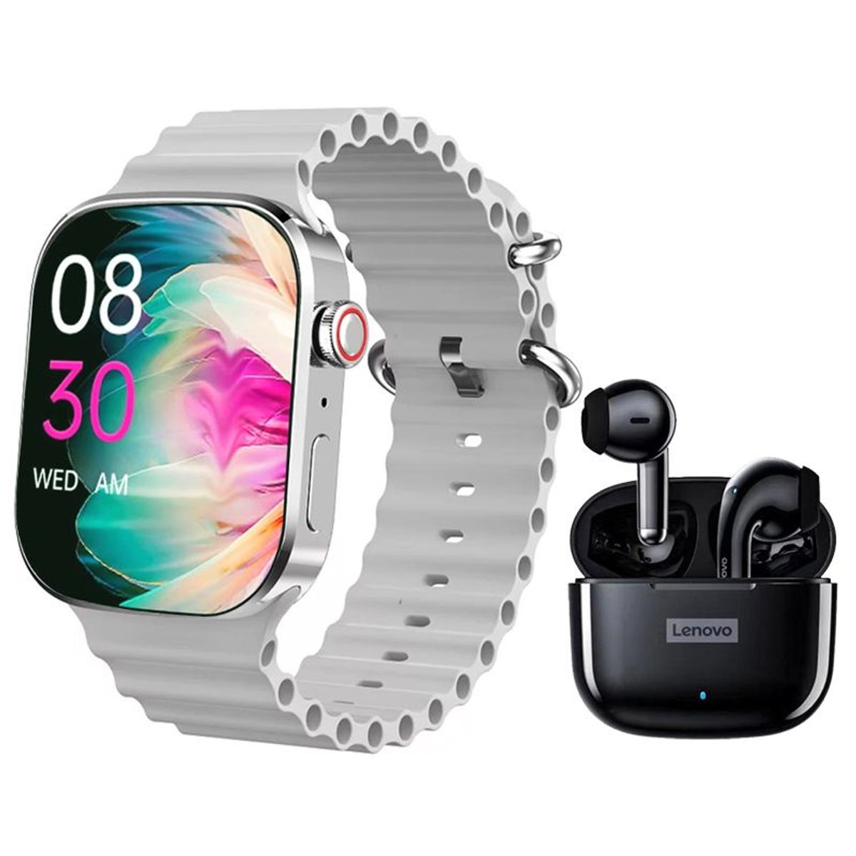 LENOVO - Audífonos Bluetooth Lenovo LP40 Pro-N y Smartwatch I9 Pro Max 2¸3inch