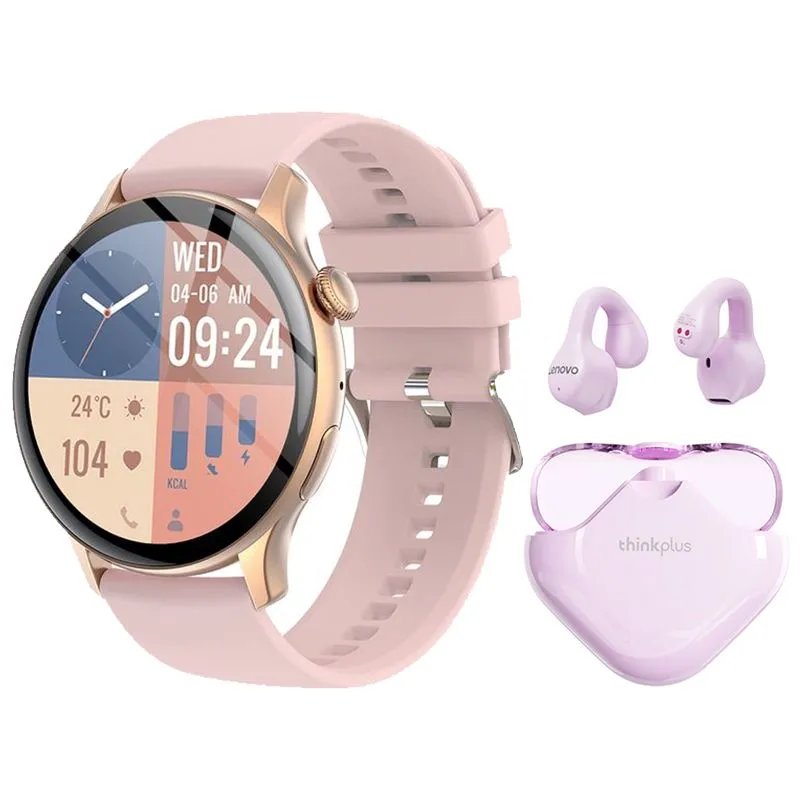 LENOVO - Toumi GT-H5 reloj inteligente y Audífonos Lenovo XT61-ROSA
