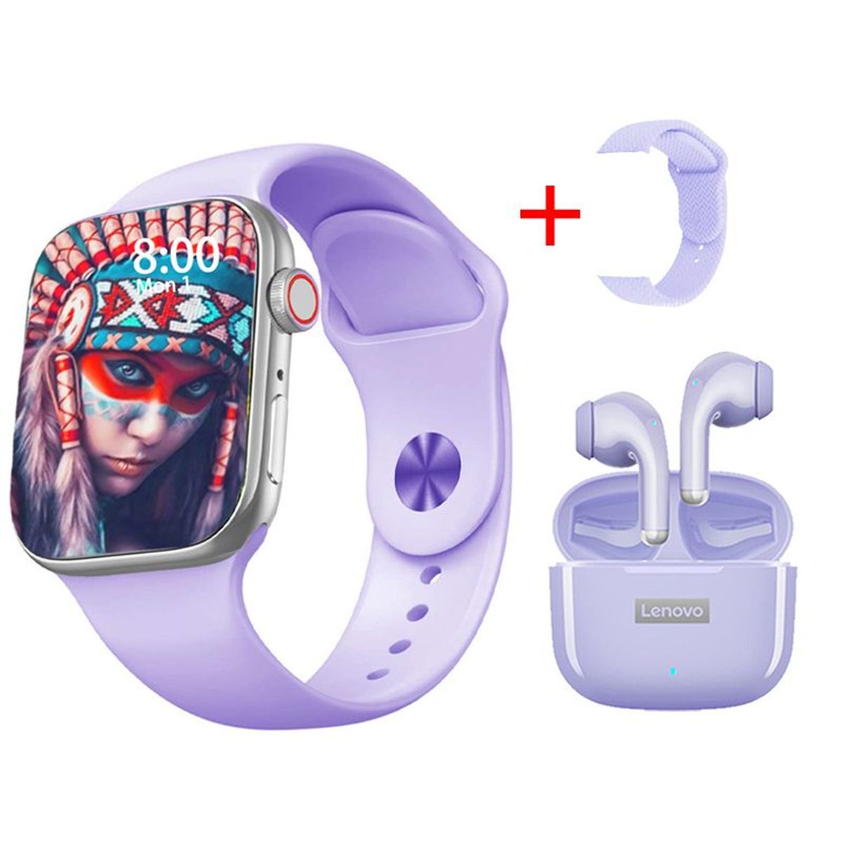 LENOVO - Audífonos Lenovo LP40 Pro-Morado y Smartwatch GT-T2 PRO-Pu MAX 23inch