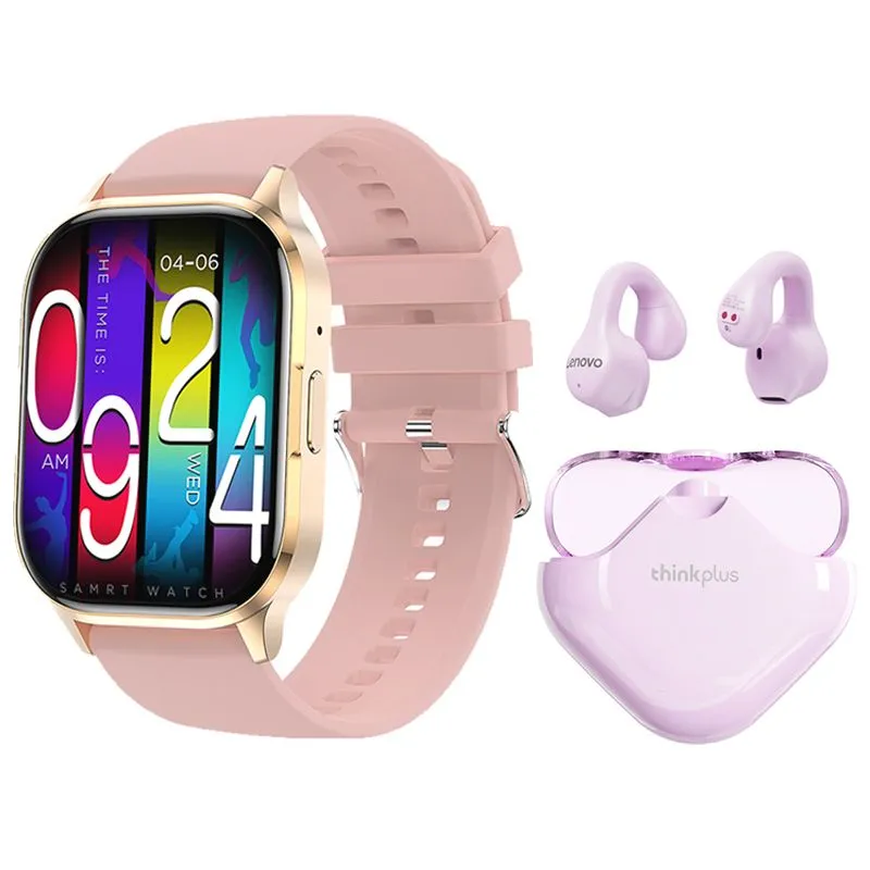 LENOVO - Toumi GT-W reloj inteligente y Audífonos Lenovo XT61-ROSA