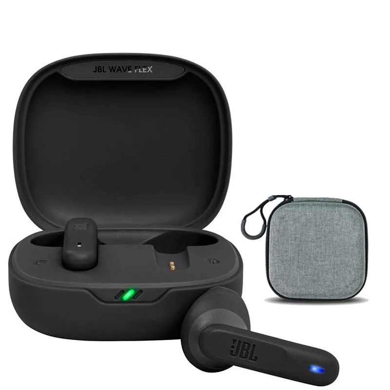 JBL - Audífonos JBL Wave Flex De Bluetooth-Negro y Bolsa almacenamiento