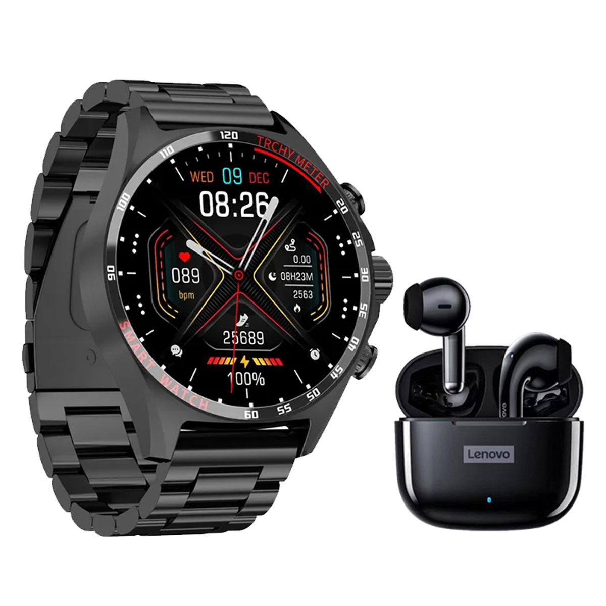 LENOVO - Lenovo LP40 Pro De Audífonos tws-Negro y Toumi Watch GT-R2