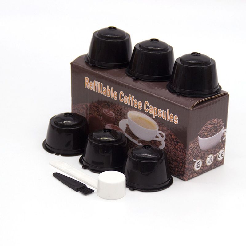 DENISASAA - 6 Cápsulas Filtro De Café Reutilizables Para Dolce Gusto-Negro