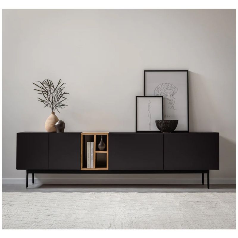 VENTITAS HOME - Mesa de Tv 85” Lucianné Ventitas Home Negro y Duna