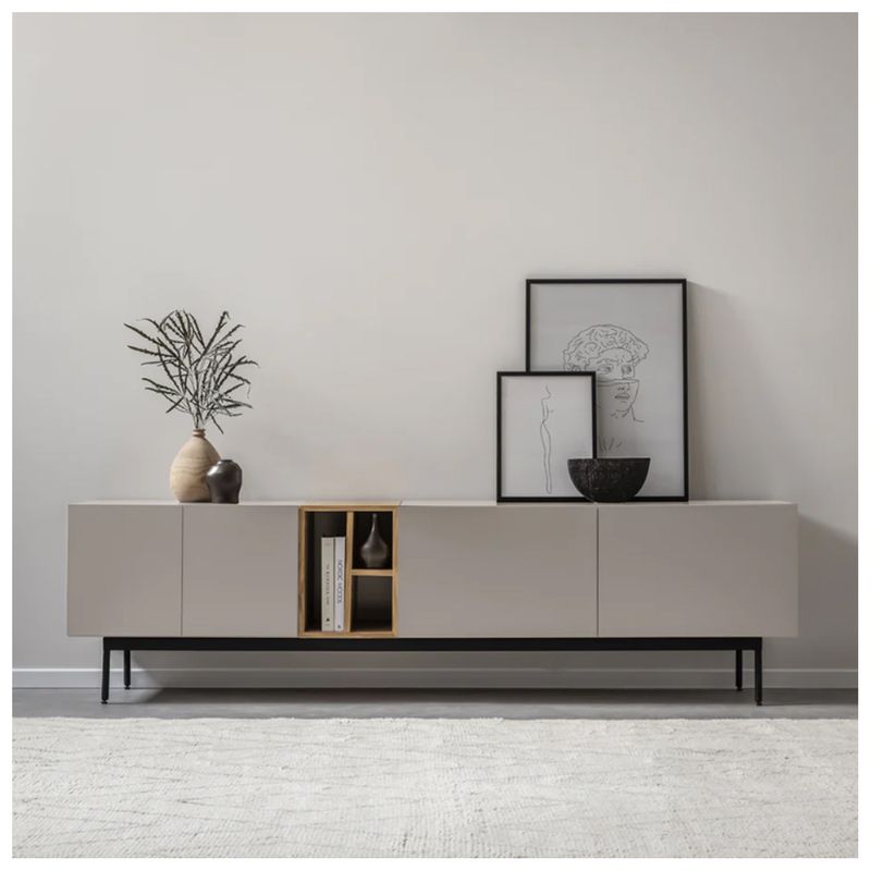 VENTITAS HOME - Mesa de Tv 85” Lucianné Ventitas Home Taupe y Duna