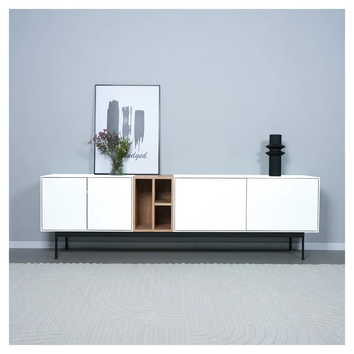 VENTITAS HOME - Mesa de Tv 85” Pugna Ventitas Home Blanco y Duna