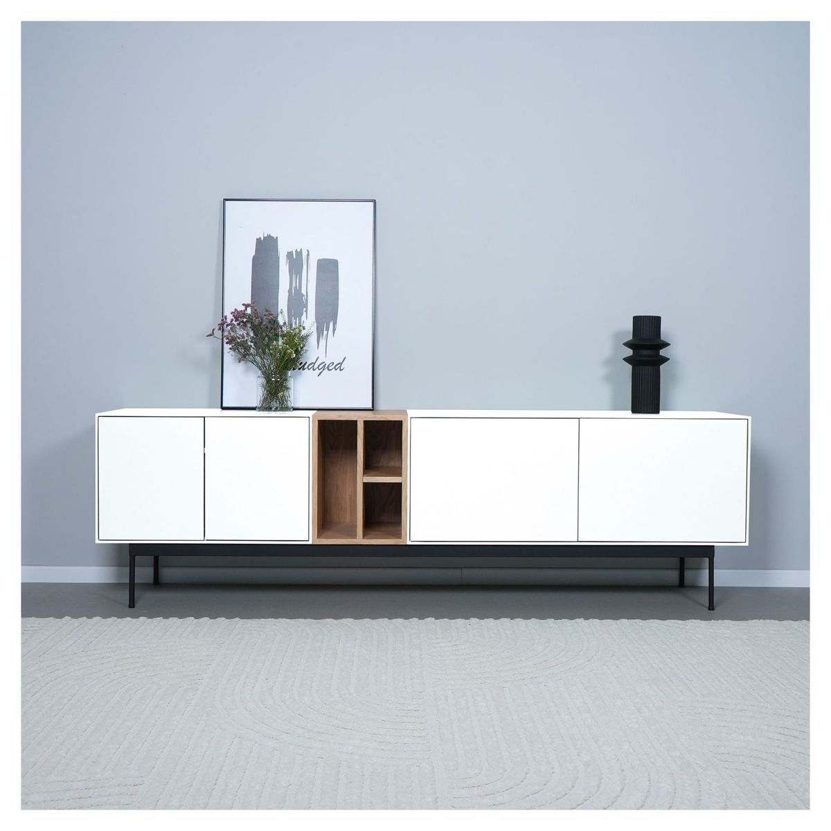 VENTITAS HOME - Mesa de Tv 85” Pugna Ventitas Home Blanco y Duna