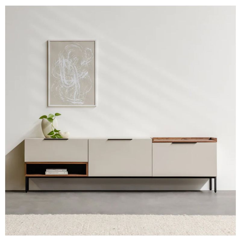 VENTITAS HOME - Mesa de Tv 77” Rekna Ventitas Home Gris Suave y Gales