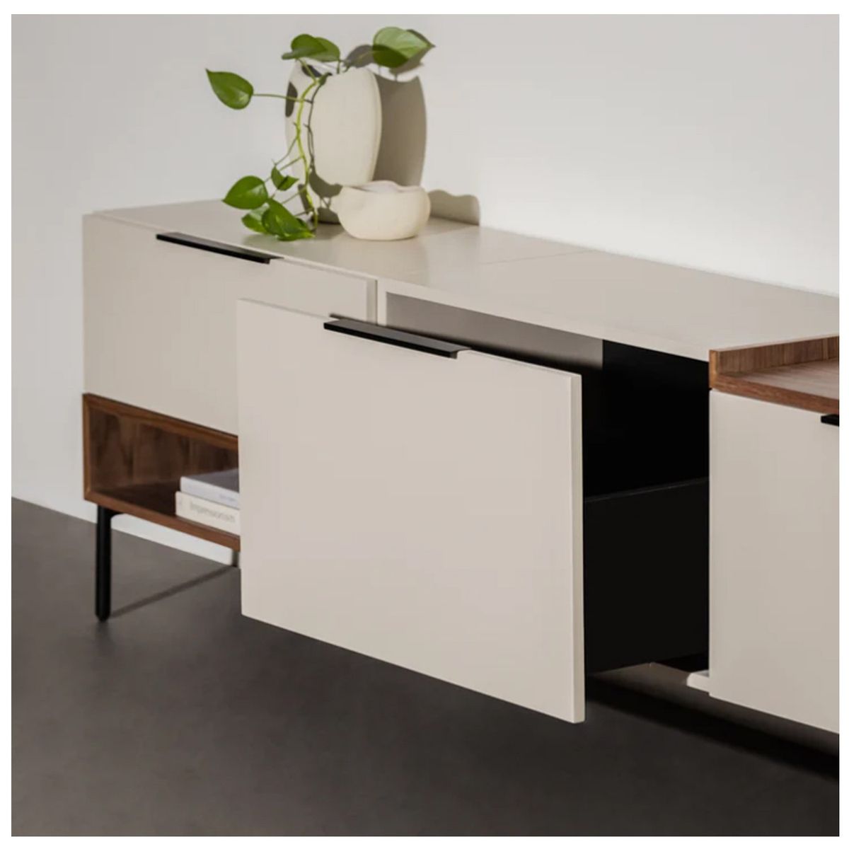 VENTITAS HOME - Mesa de Tv 77” Rekna Ventitas Home Gris Suave y Gales