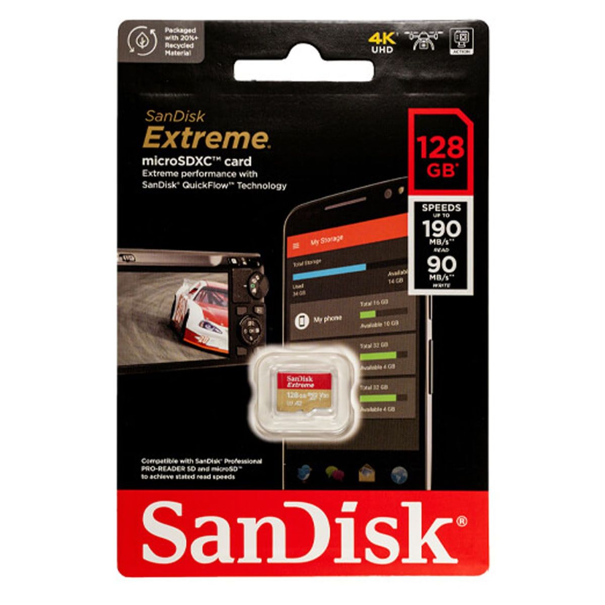 SANDISK - Memoria Micro SD Sandisk Extreme Gopro 128GB A2 U3 190mbs