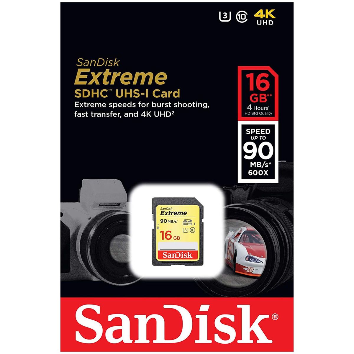 SANDISK - Memoria SD Sandisk Extreme 16GB 4k UHS-I Clase-10 U3 90mbs