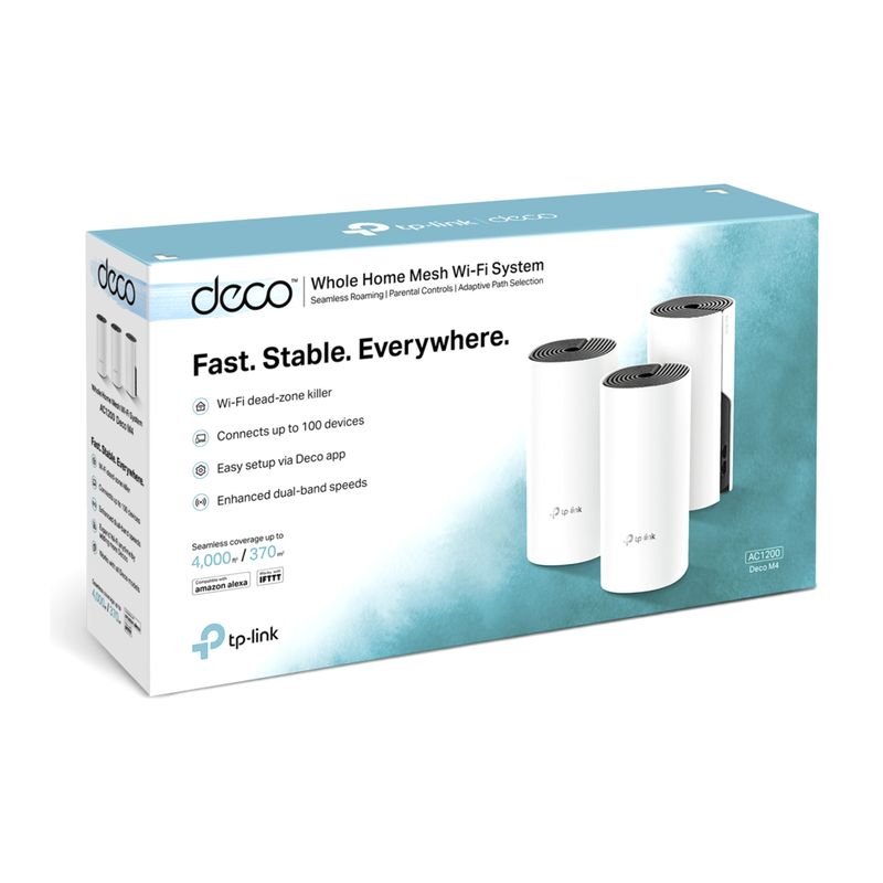 TP LINK - ACCESS POINT TP-LINK DECO M4 3 PACK V4 AC1200 DUAL BAND P/N:DECO-3PACK
