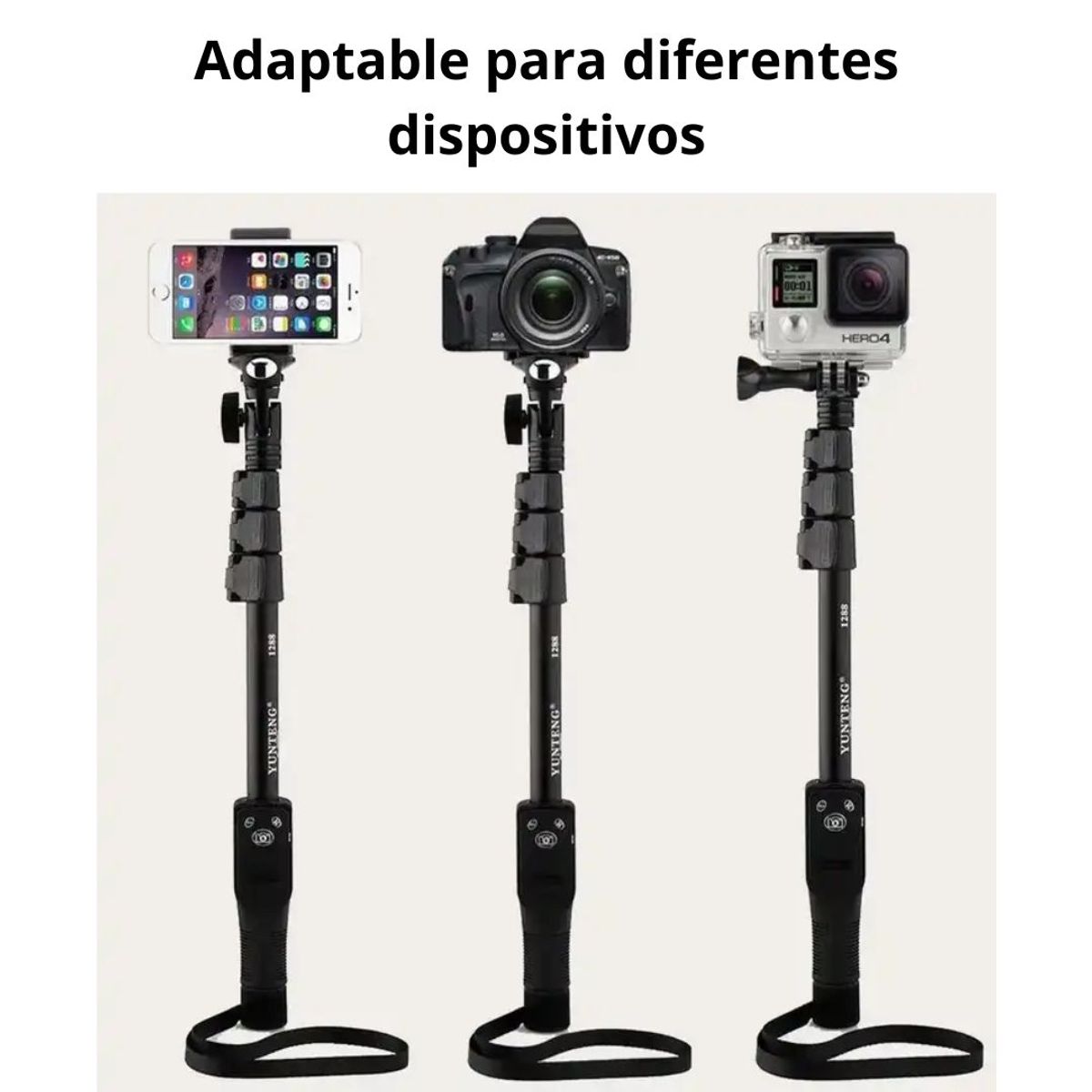 GENERICO - Palo Selfie Extensible 42cm - 125cm con Control Bluetooth YT-1288