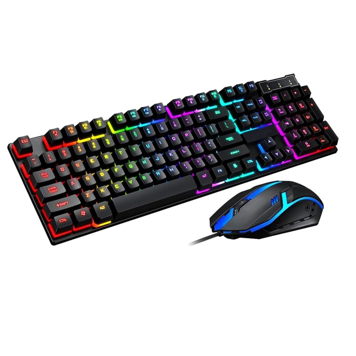 SEISA - Teclado Gamer con Mouse Iluminado con Led RGB Multicolor - Membrana