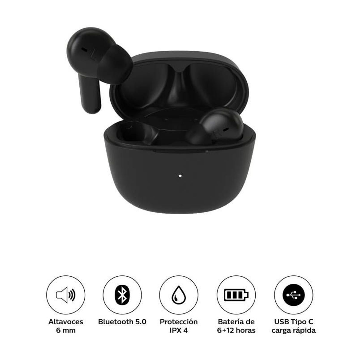 PHILIPS - Audífonos Bluetooth PHILIPS TAT2206 Negro