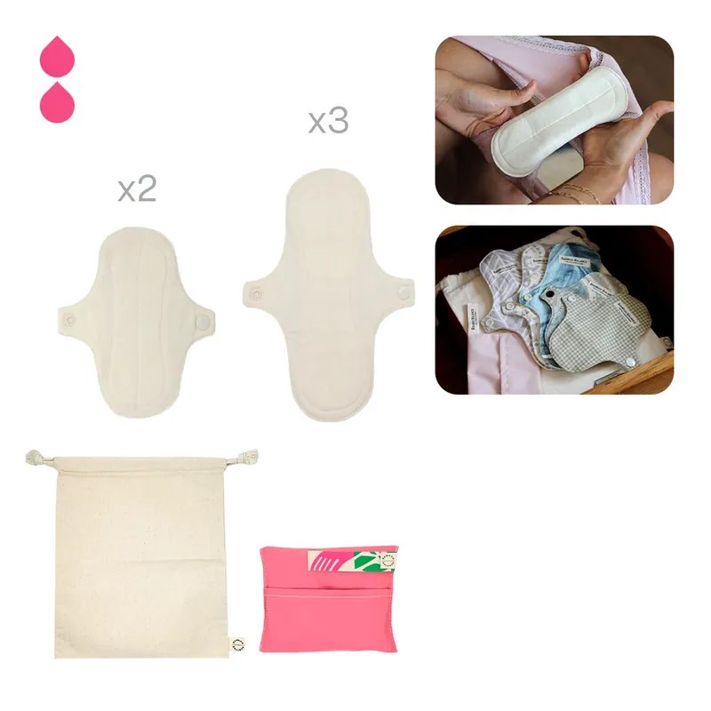 BAMBOO BALANCE - Toalla Higiénica Femenina de Tela Bamboo Balance Pack Flujo Leve Crema