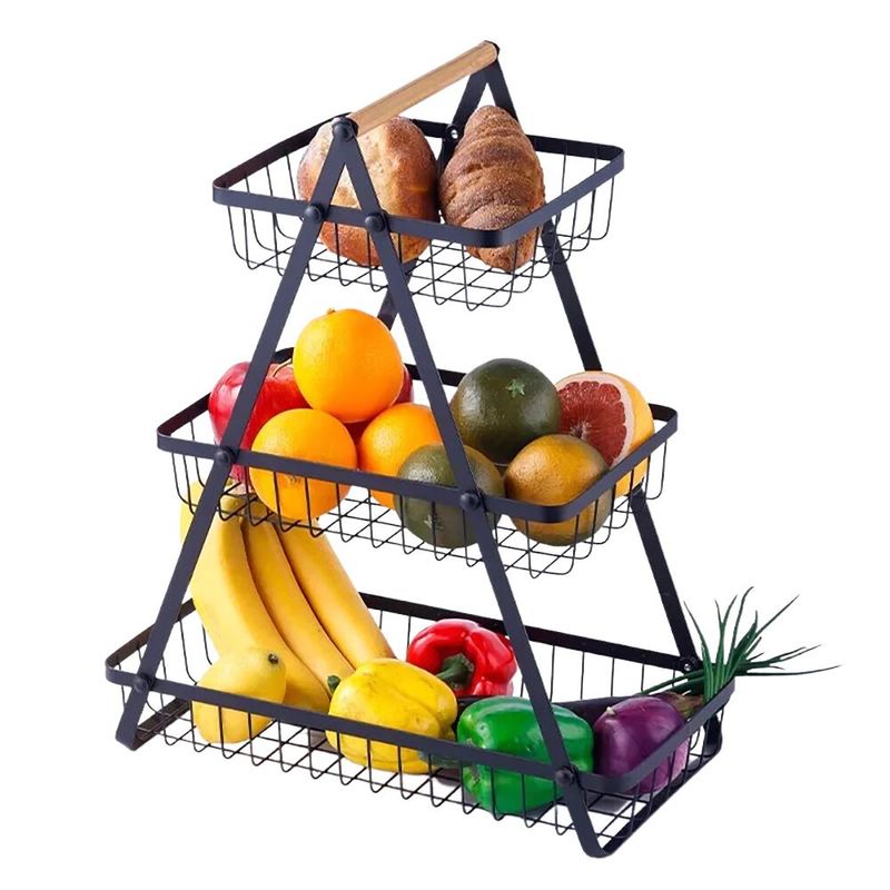 INSPIRA - Cesta de Metal 3 Niveles para Frutas Multiusos