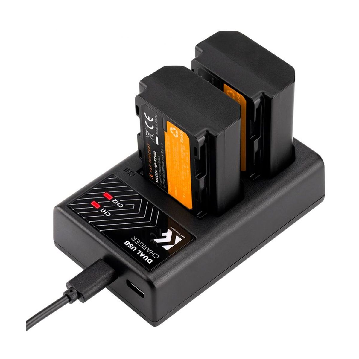 K&F CONCEPT - Kit Cargador Doble  K&F Concept+2 baterias Sony NP-FZ100 KF28.0016.