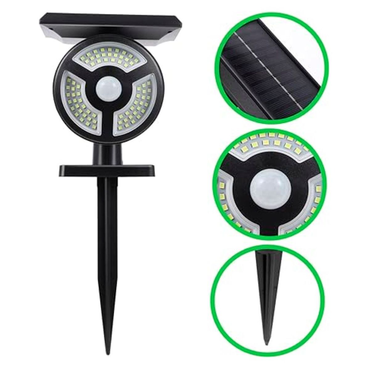 GENERICO - Lampara Foco Luz Led con Panel Solar para Jardin Patio Exterior