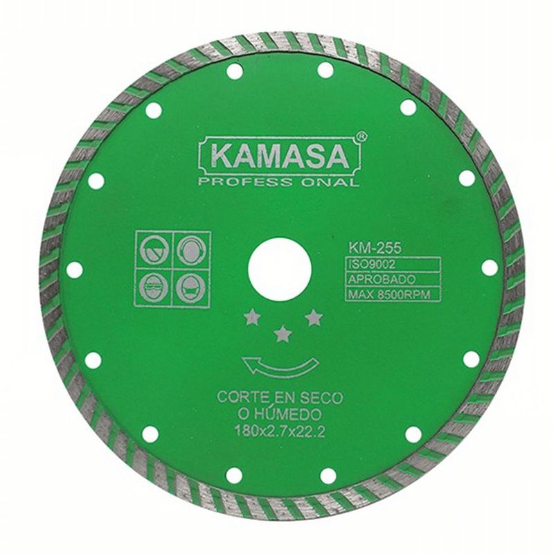 KAMASA - Disco Diamantado Turbo 7" Húmedo Seco Verde Kamasa KM255