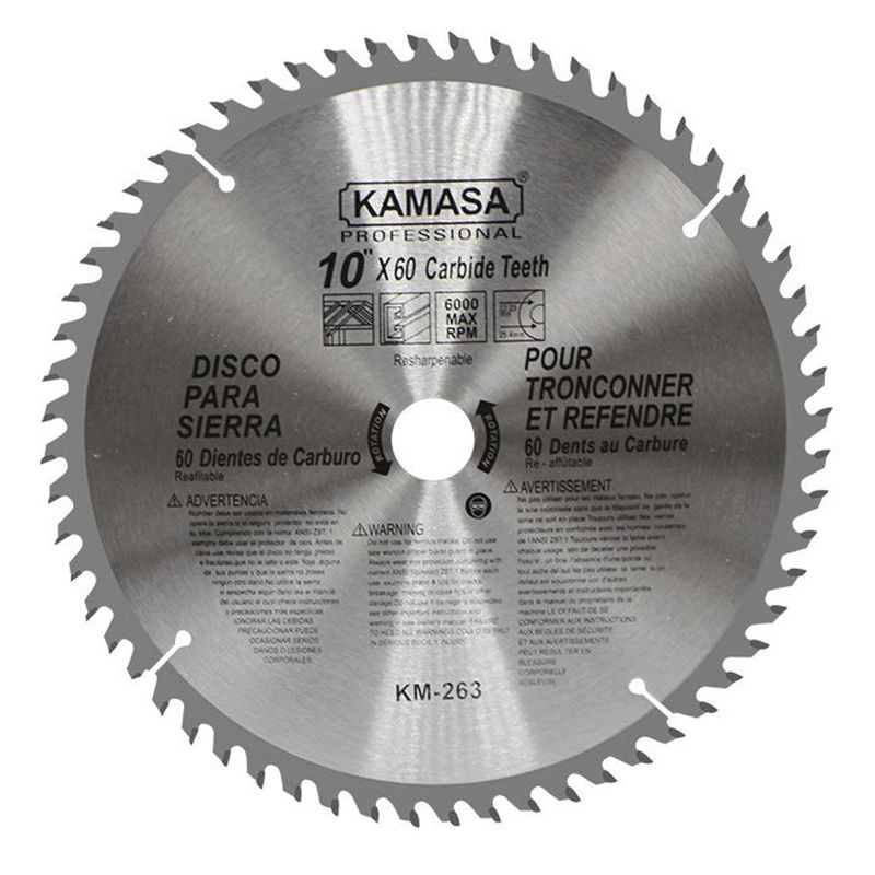 KAMASA - Disco Sierra para Madera 10" 60 Dientes Kamasa KM263