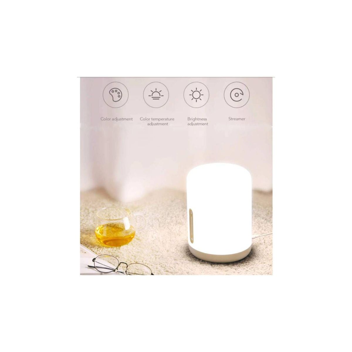 XIAOMI - Xiaomi Mi Bedside Lamp 2 Lámpara con Control Inteligente por Voz.