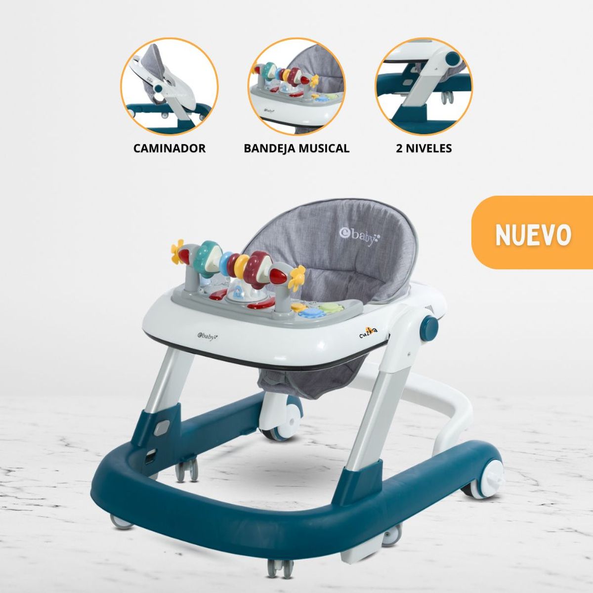 EBABY - Andador Caminador Interactiva para Bebés «FUNNY» Blue
