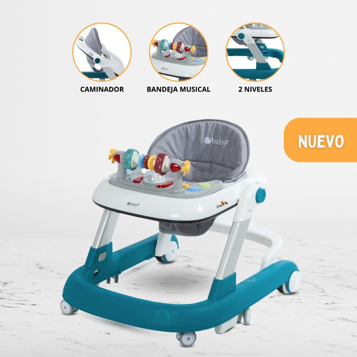 EBABY - Andador Caminador Interactiva para Bebés «FUNNY» Green