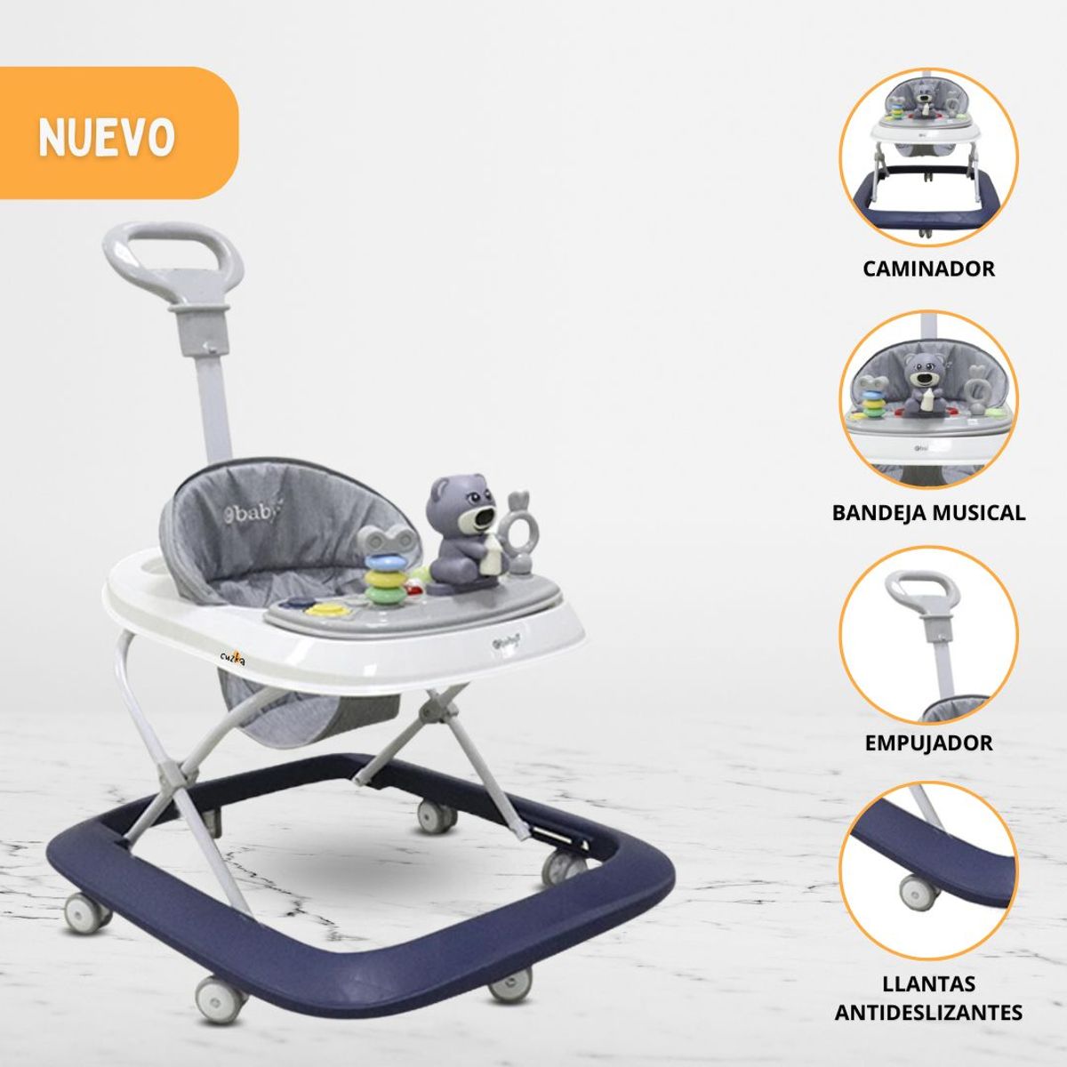 EBABY - Andador Musical Didáctico para Bebés «VARI» Blue