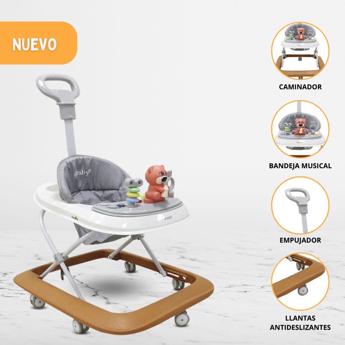 EBABY - Andador Musical Didáctico para Bebés «VARI» Orange