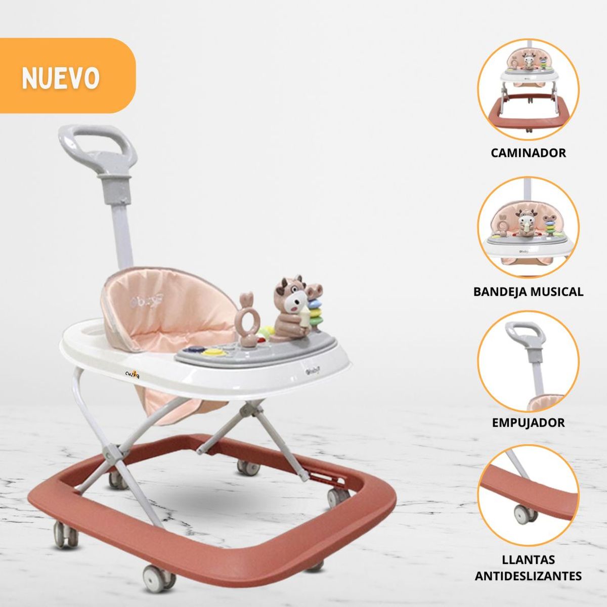 EBABY - Andador Musical Didáctico para Bebés «VARI» Rojo