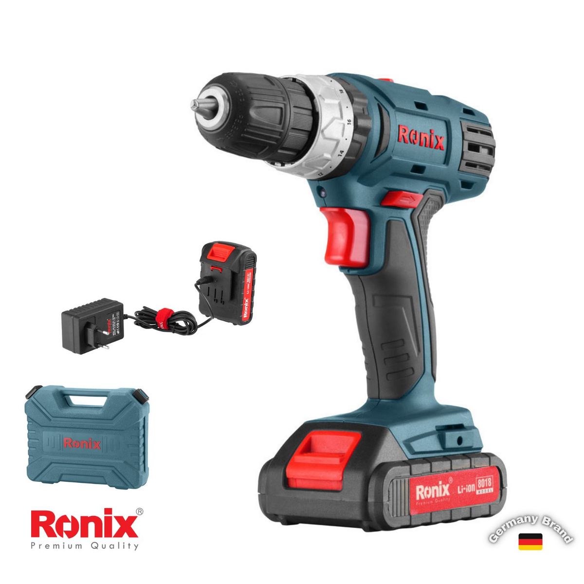 RONIX - Taladro Atornillador 18V Destornillador Inalámbrico RONIX 8018