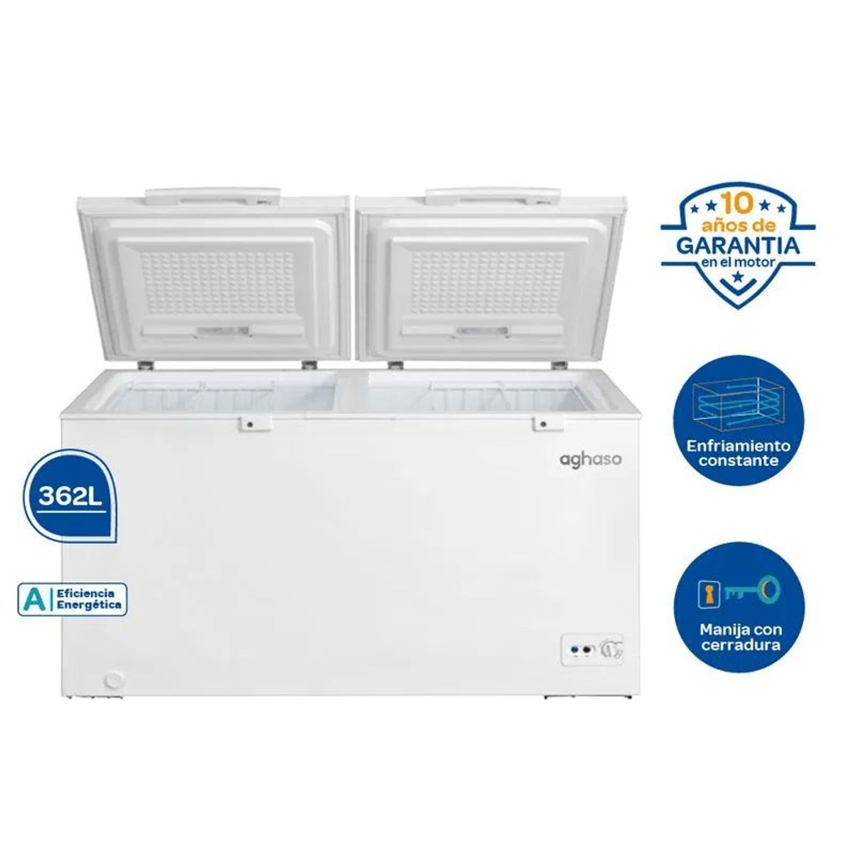 AGHASO - CONGELADORA AGHASO 362LT BLANCO