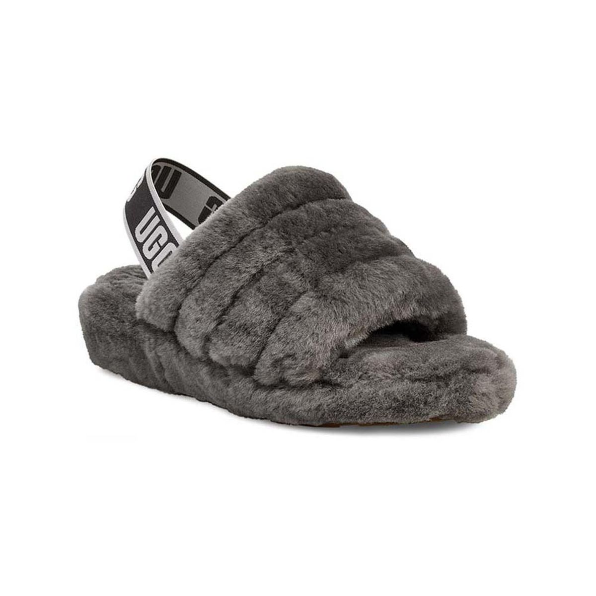 UGG - Sandalias UGG Fluff Yeah Slide Charcoal Mujer