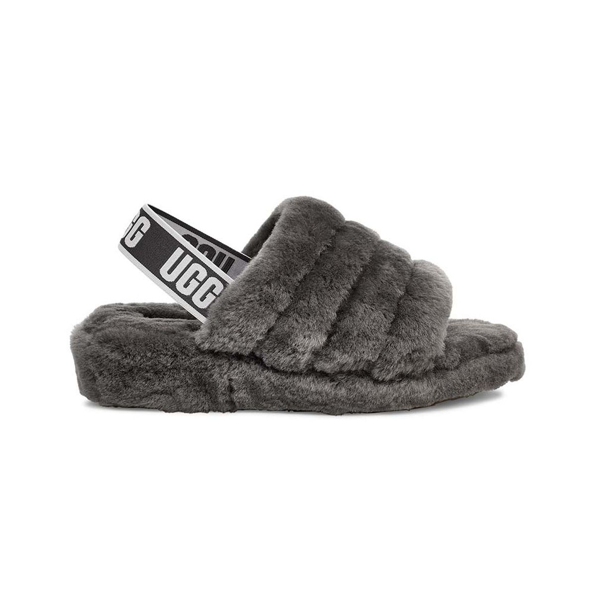 UGG - Sandalias UGG Fluff Yeah Slide Charcoal Mujer
