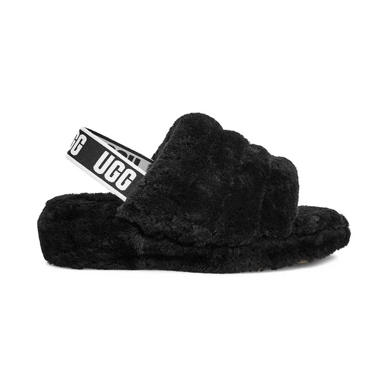UGG - Sandalias UGG Fluff Yeah Slide Black Mujer