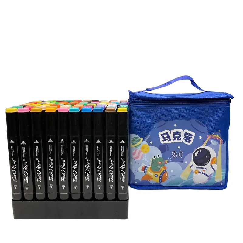 OEM - Set de plumon grueso y plumon delgado 80 colores doble punta