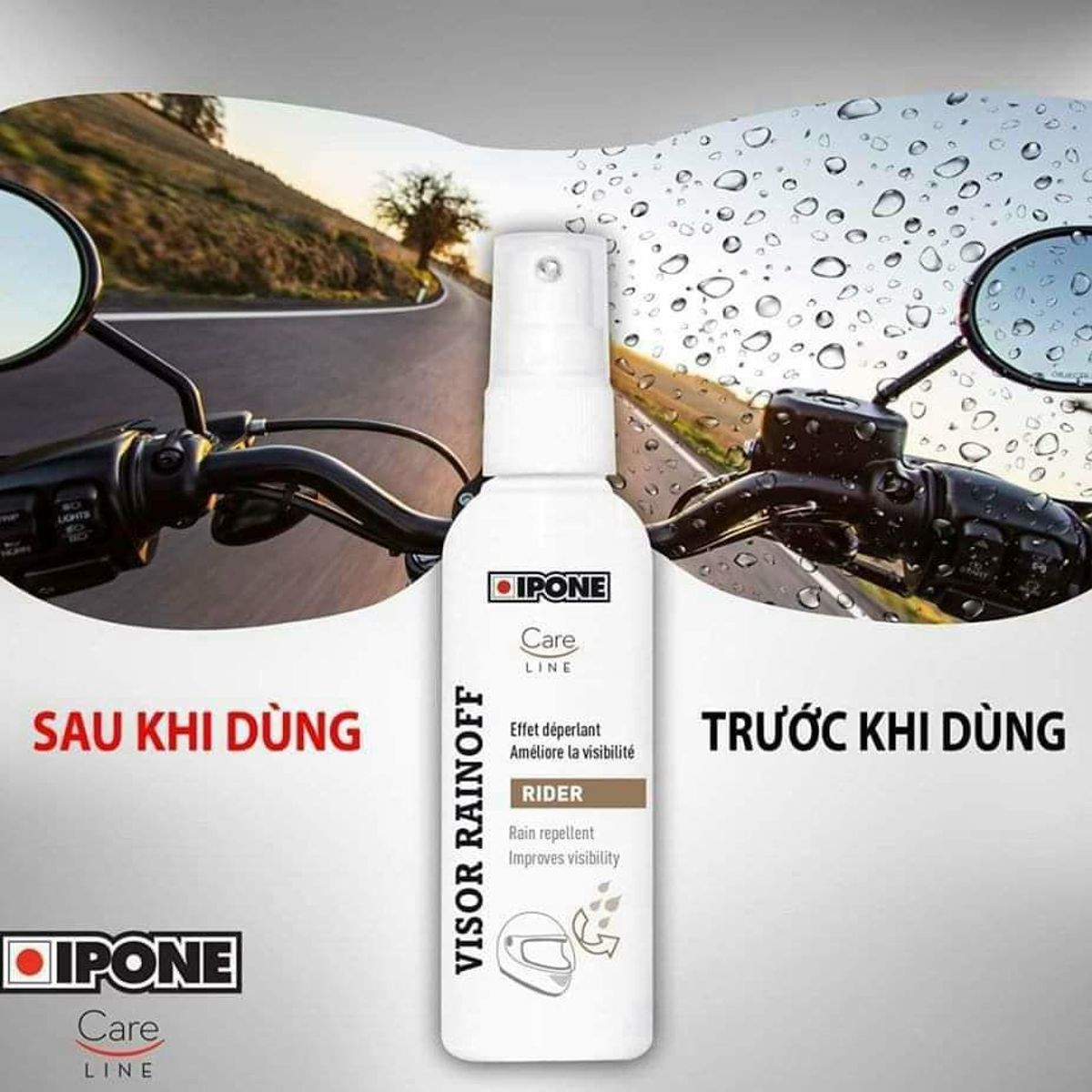 IPONE - Visor RAINOFF Repelente antilluvia para visor de casco