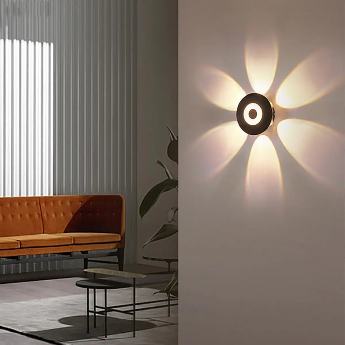 GENERICO - Lampara de pared Aplique Led flor 6w Luz Cálida