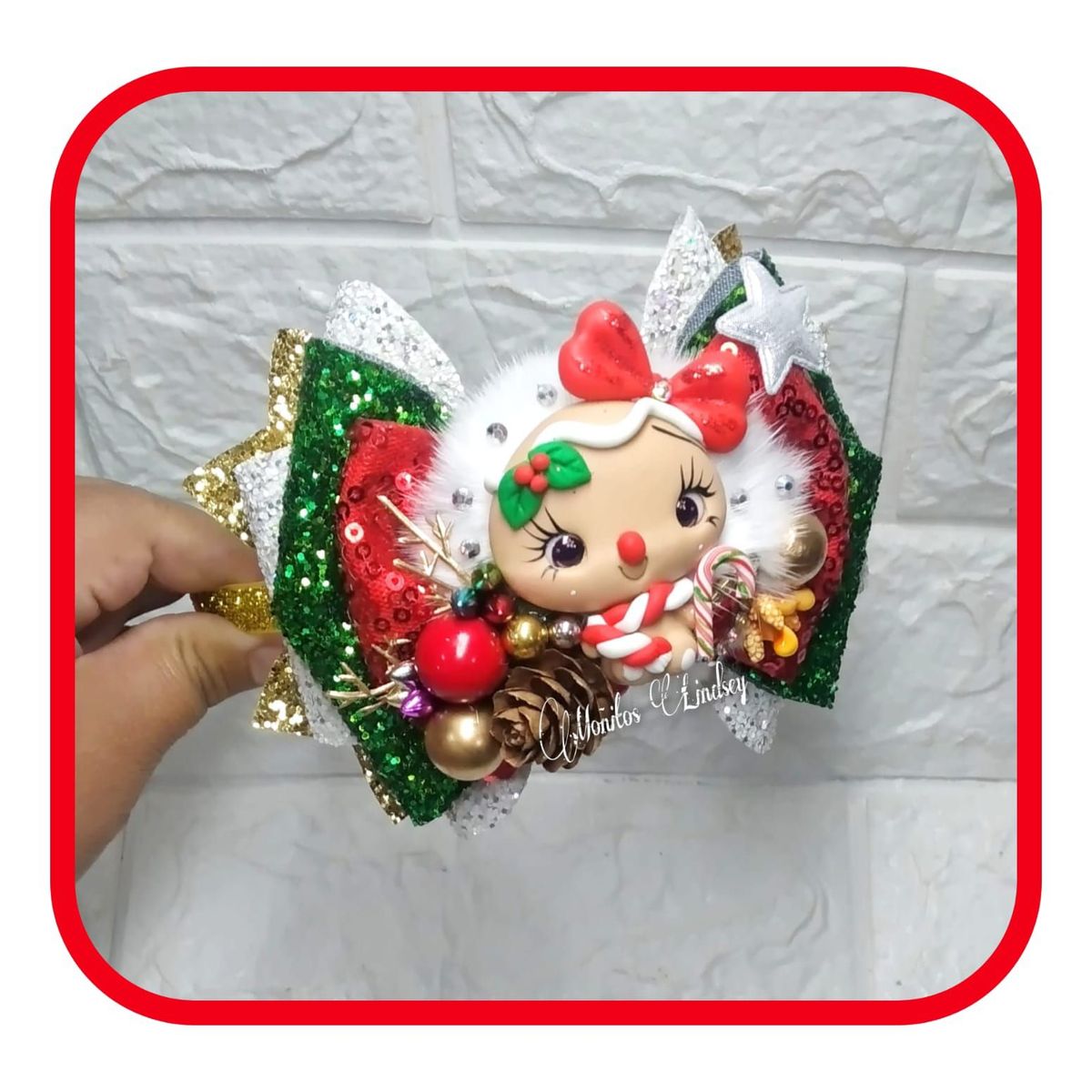 GENERICO - Vincha Navidad  - Moñitos Lindsey