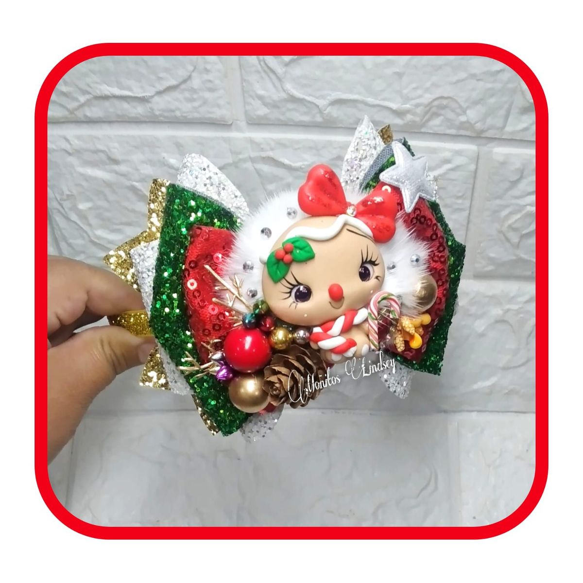 GENERICO - Vincha Navidad  - Moñitos Lindsey