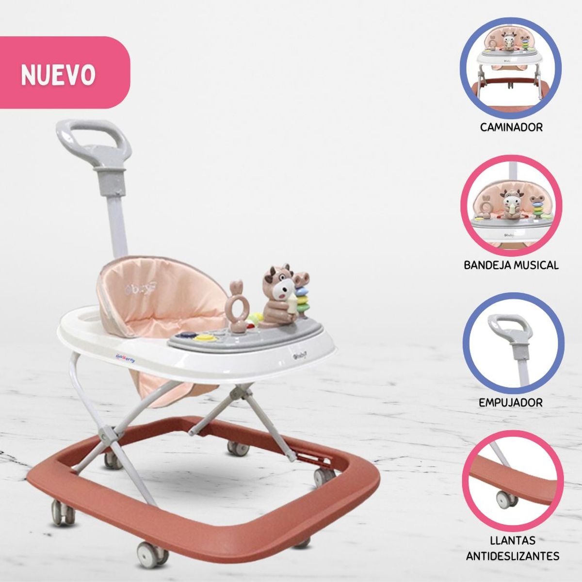 EBABY - Andador Musical Didáctico para Bebés «VARI» Red