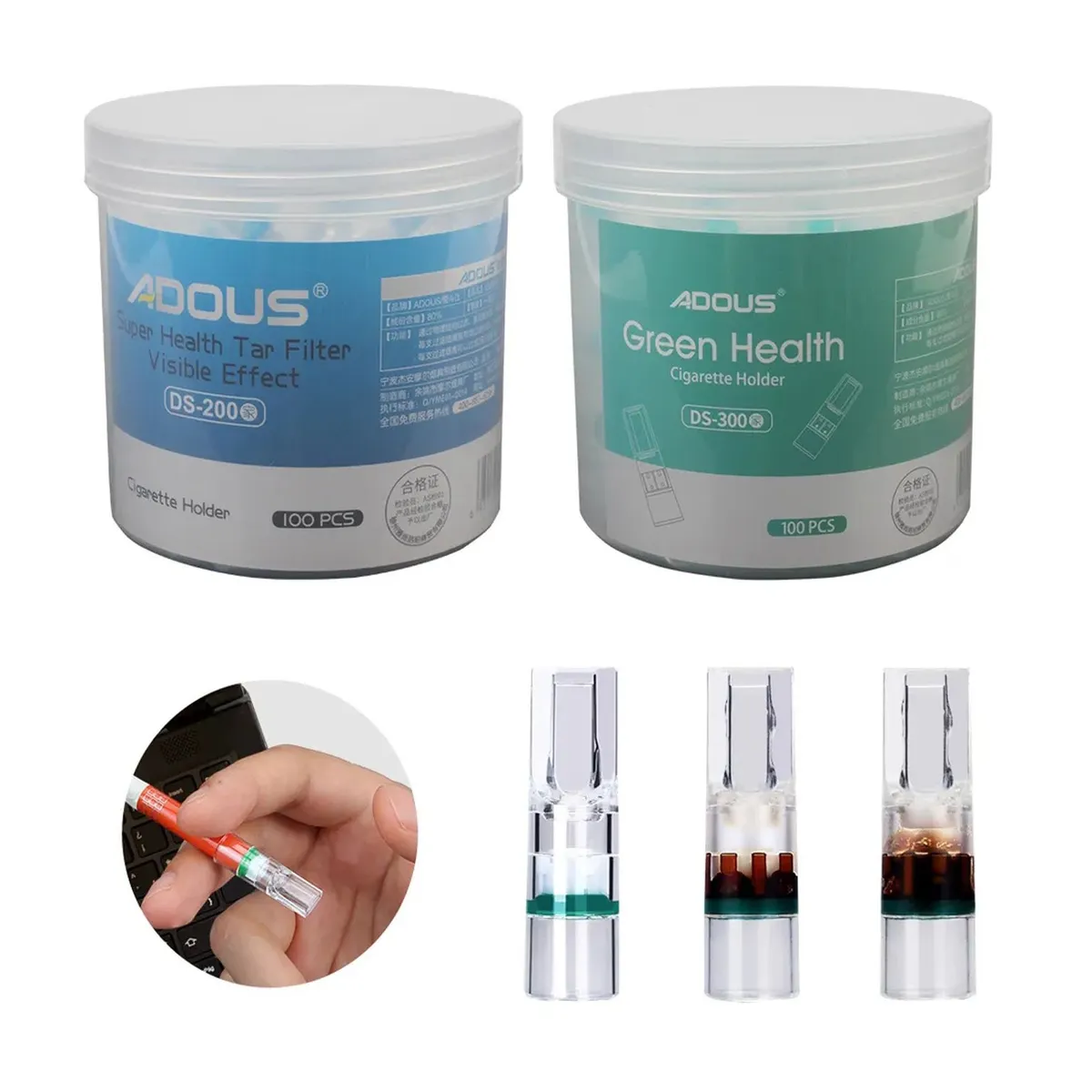 GENERICO - Filtro desechable antitabaco, reduce el  Alquitan 2 SET