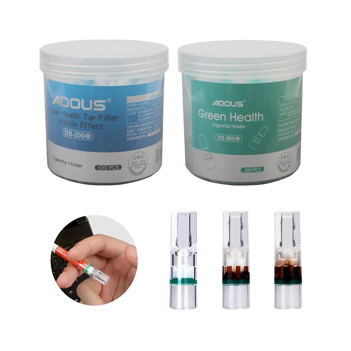 GENERICO - Filtro desechable antitabaco, reduce el  Alquitan 2 SET