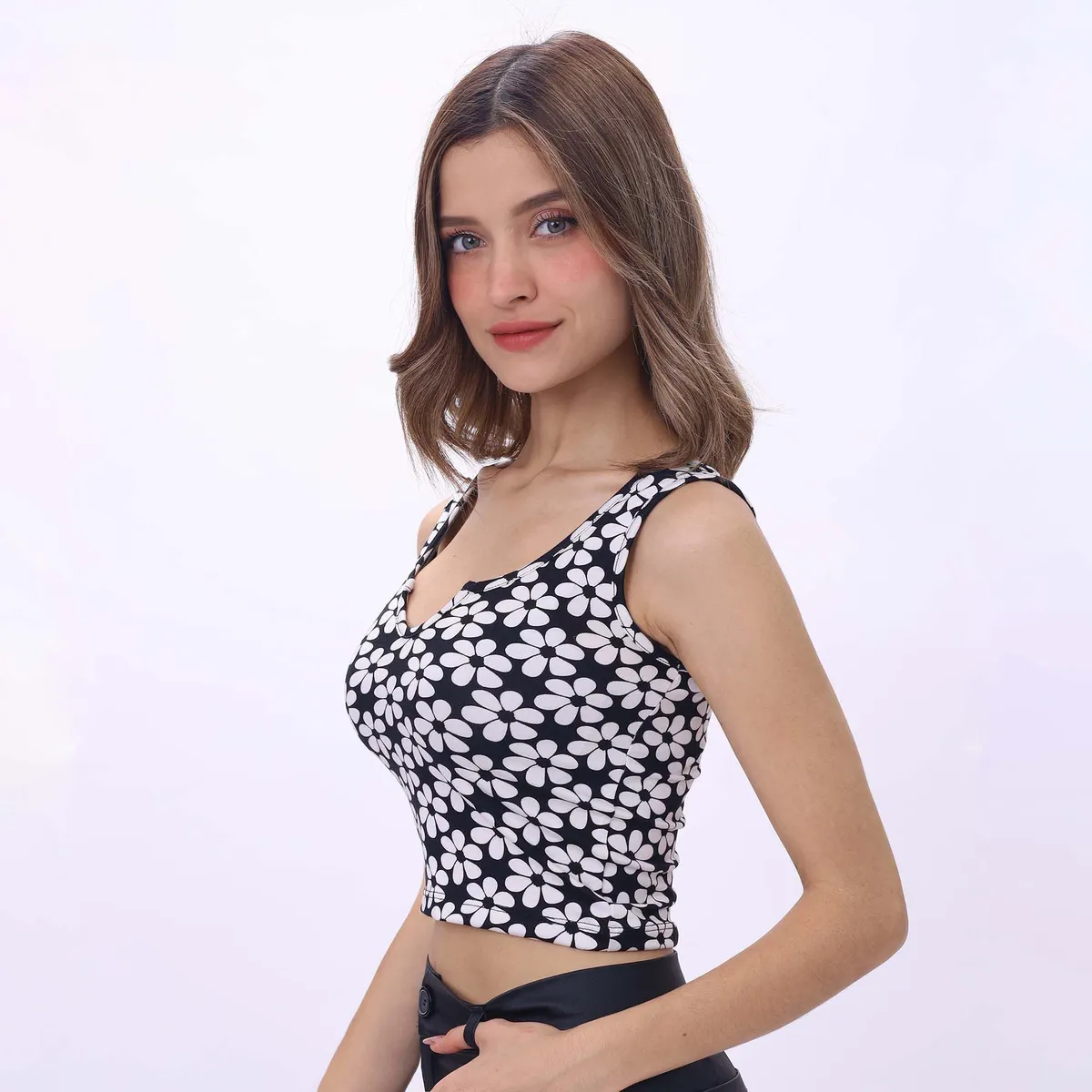 GENERICO - top mujer manga cero top corto escote La chispa